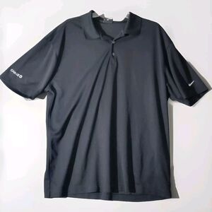 Chase Bank Nike Dri Fit Golf Polo Mens Size XL Black Sporty Casual Workwear Logo